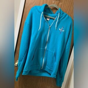 American Apparel Unisex Hoodie, Size XL, Turquoise, Too Kawaii To Live